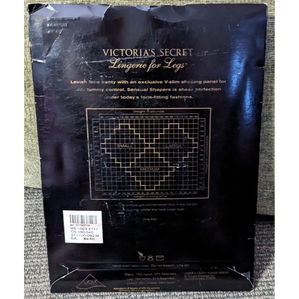 Sensual Shapers Hip Tummy Control Pantyhose Victorias Secret Medium Pure‎ White